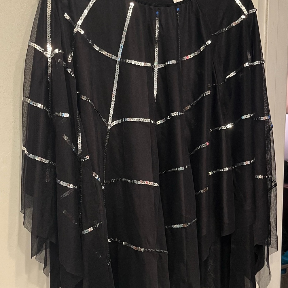 Spirit Plus Black 🕷️ Web Sequin Cape Poncho Halloween costume - Picture 3 of 12